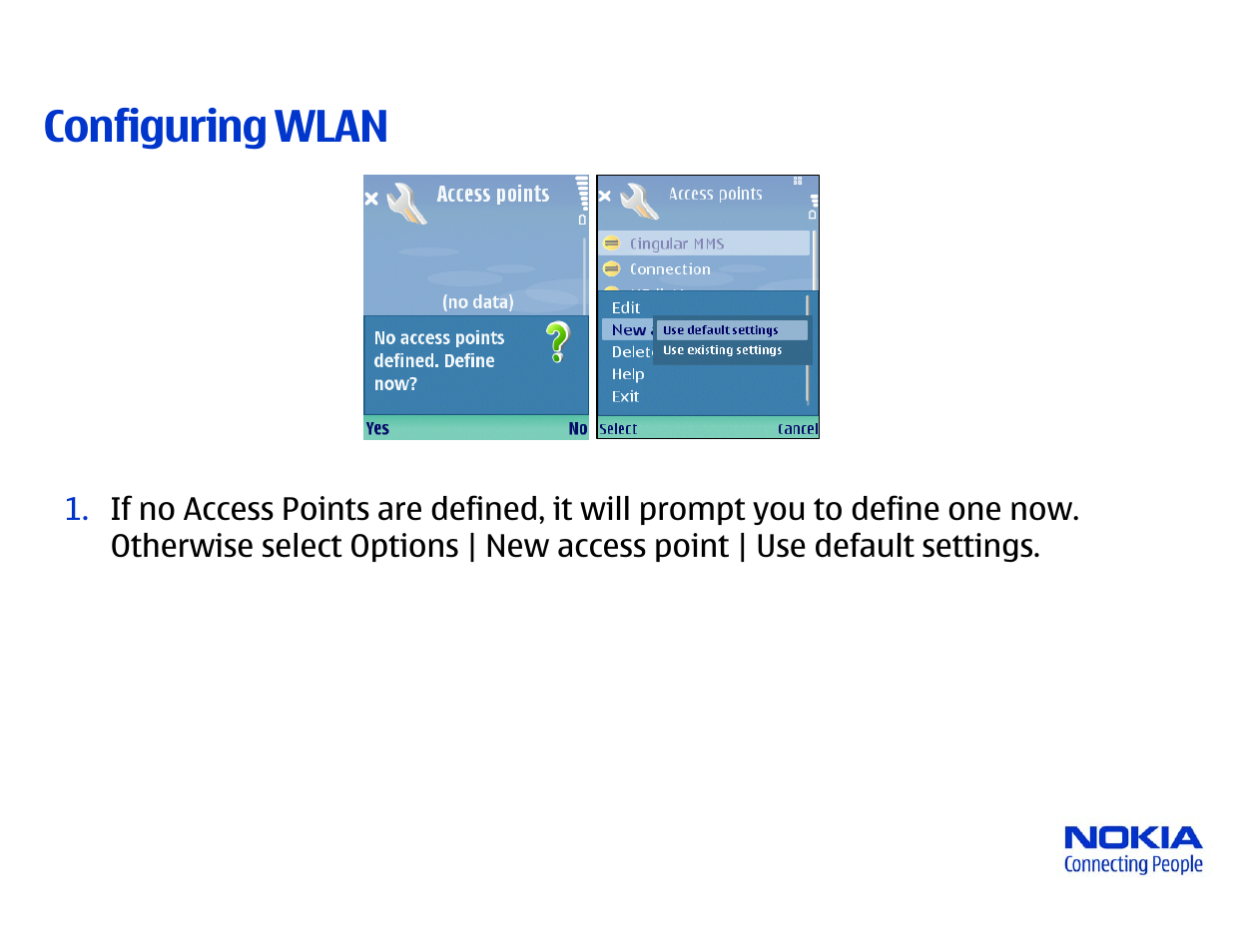Configuring wlan | Nokia N80 Internet Edition User Manual | Page 2 / 6