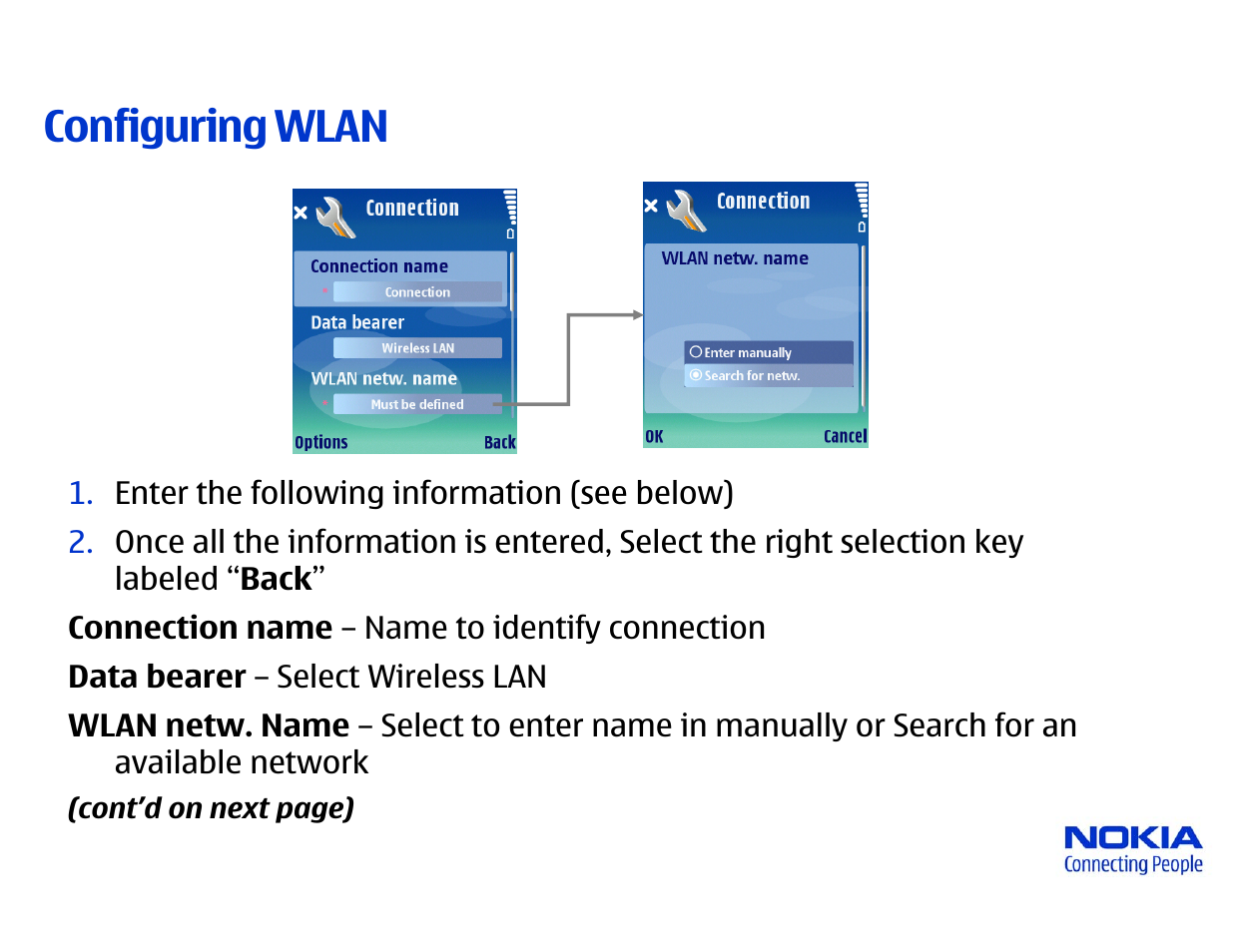 Configuring wlan | Nokia N80 Internet Edition User Manual | Page 3 / 6