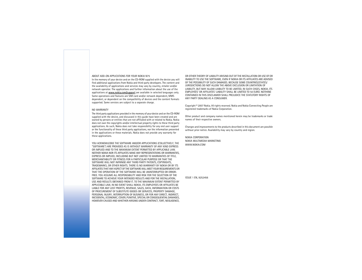 Nokia N75 User Manual | Page 2 / 24
