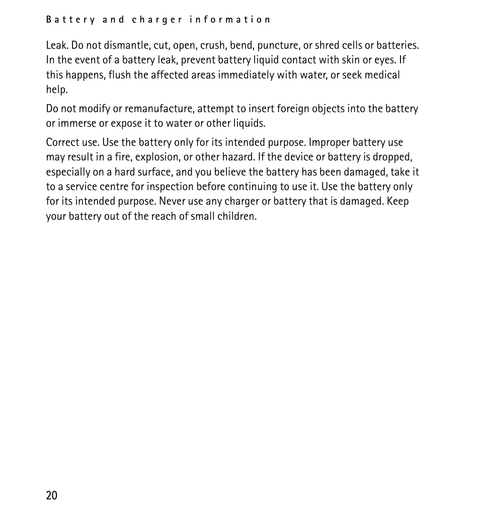 Nokia battery authentication guidelines | Nokia 1616 User Manual | Page 20 / 28