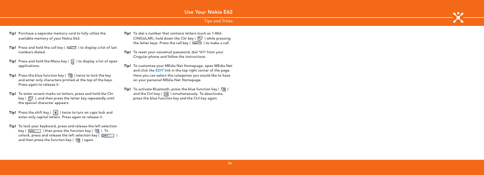 Use your nokia e62 | Nokia E62 User Manual | Page 19 / 20