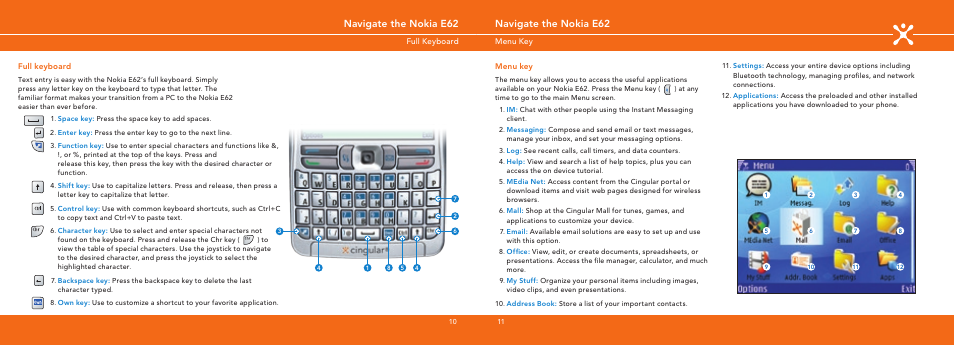 Navigate the nokia e62 | Nokia E62 User Manual | Page 6 / 20
