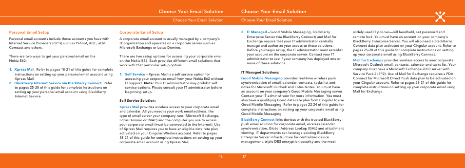 Choose your email solution | Nokia E62 User Manual | Page 9 / 20
