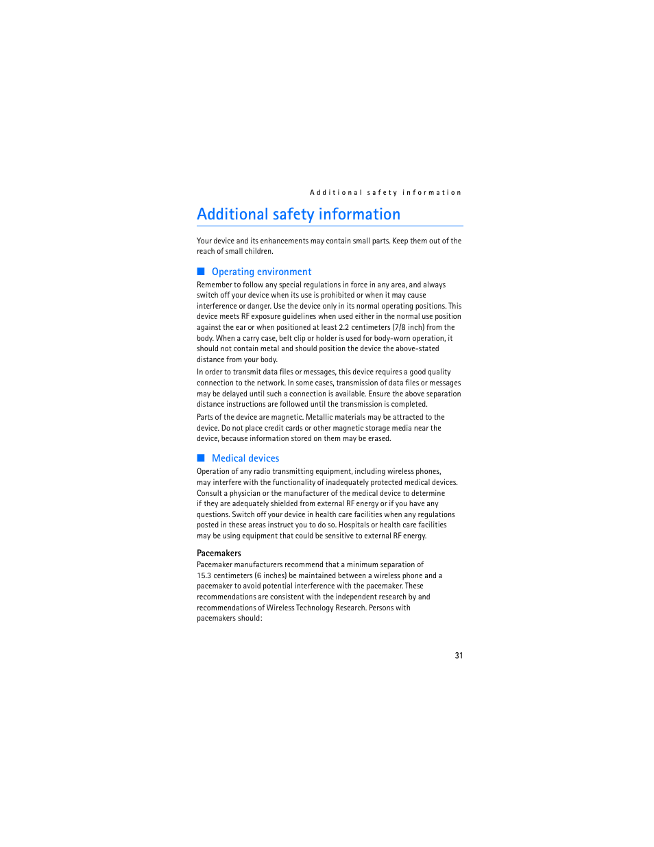 Additional safety information | Nokia 2610 User Manual | Page 32 / 81