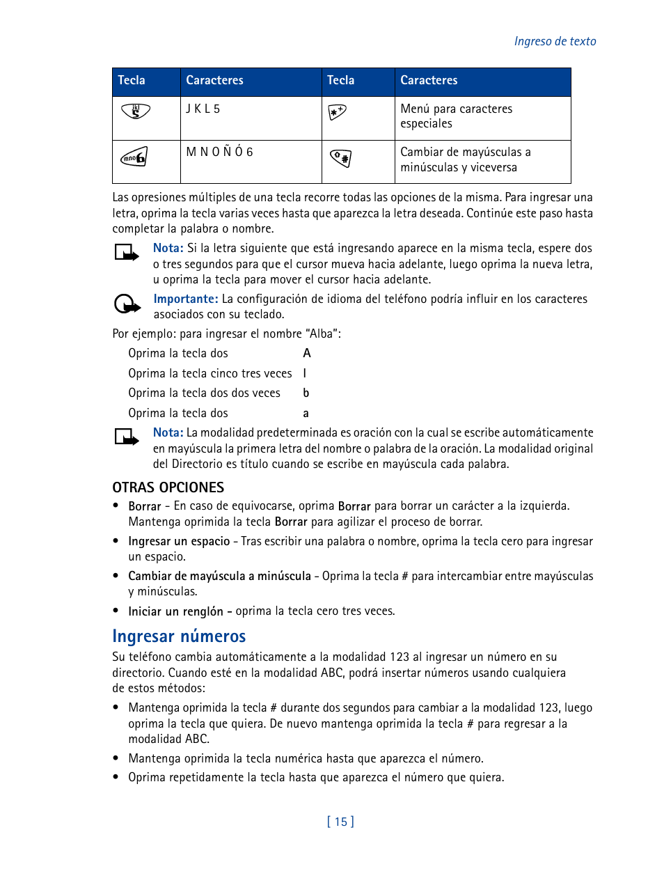 Ingresar números | Nokia 3585 User Manual | Page 122 / 201