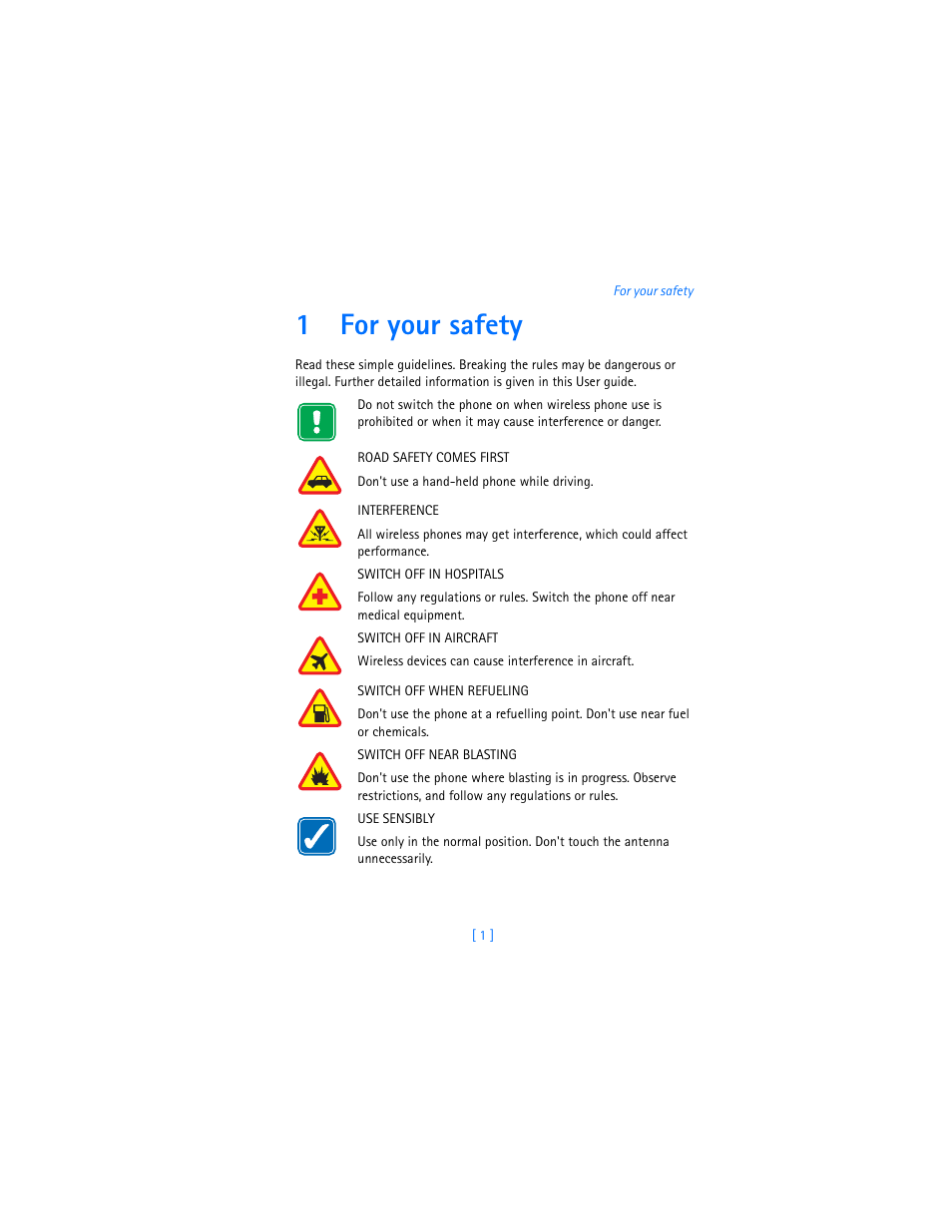 1 for your safety, For your safety, 1for your safety | Nokia 3600 User Manual | Page 10 / 217