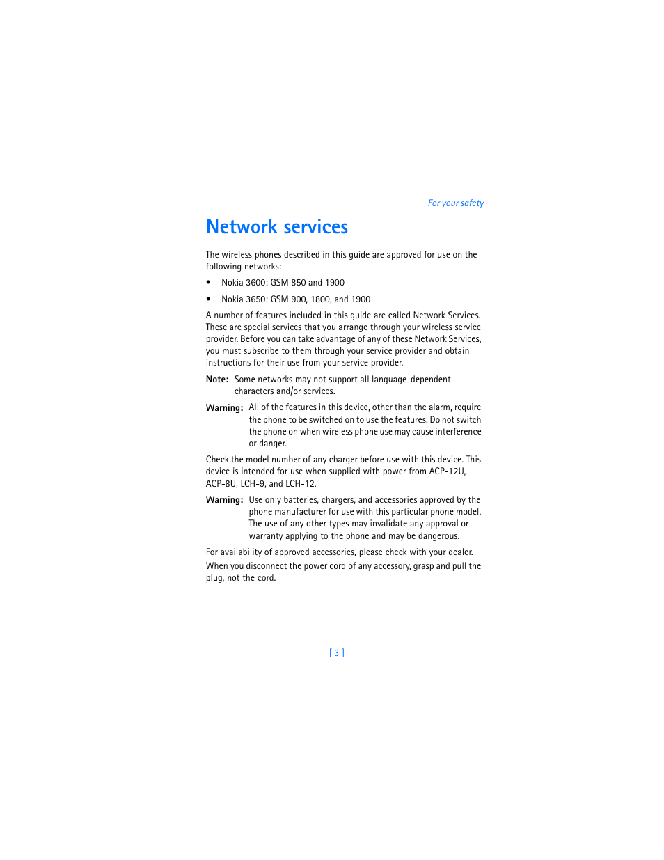 Network services | Nokia 3600 User Manual | Page 12 / 217