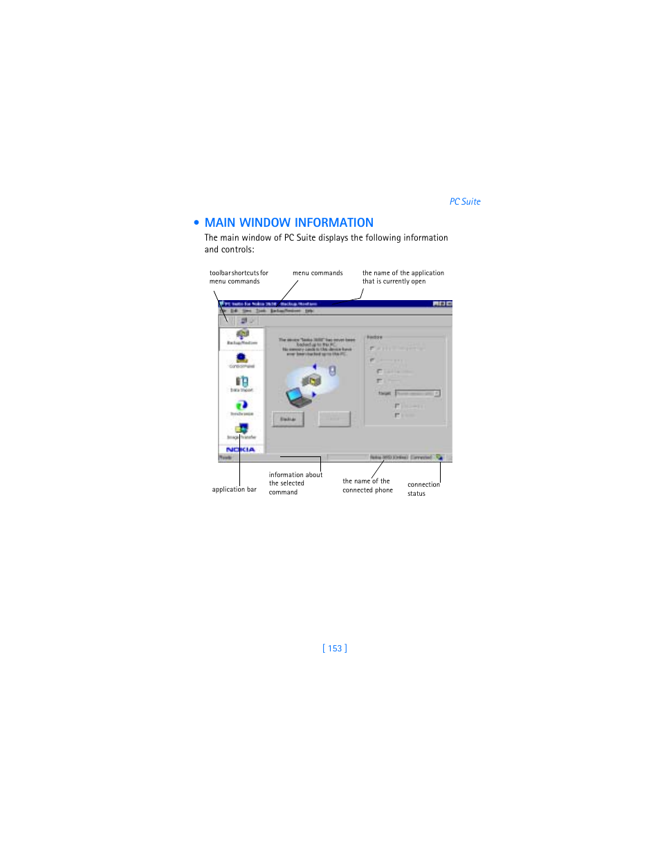 Main window information | Nokia 3600 User Manual | Page 162 / 217
