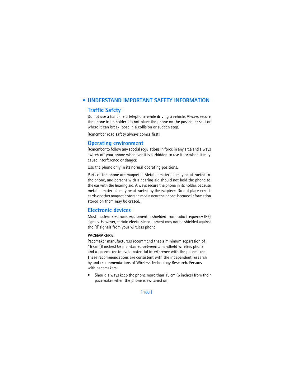 Understand important safety information | Nokia 3600 User Manual | Page 169 / 217