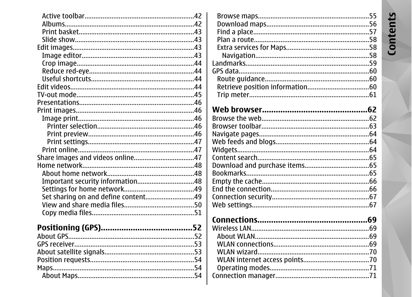 Co nte nts | Nokia N82 User Manual | Page 5 / 171