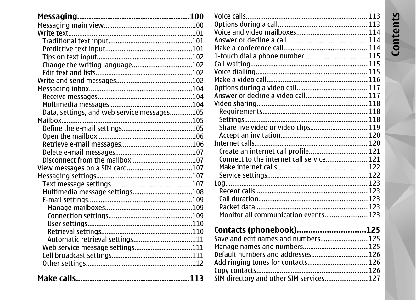 Co nte nts | Nokia N82 User Manual | Page 7 / 171