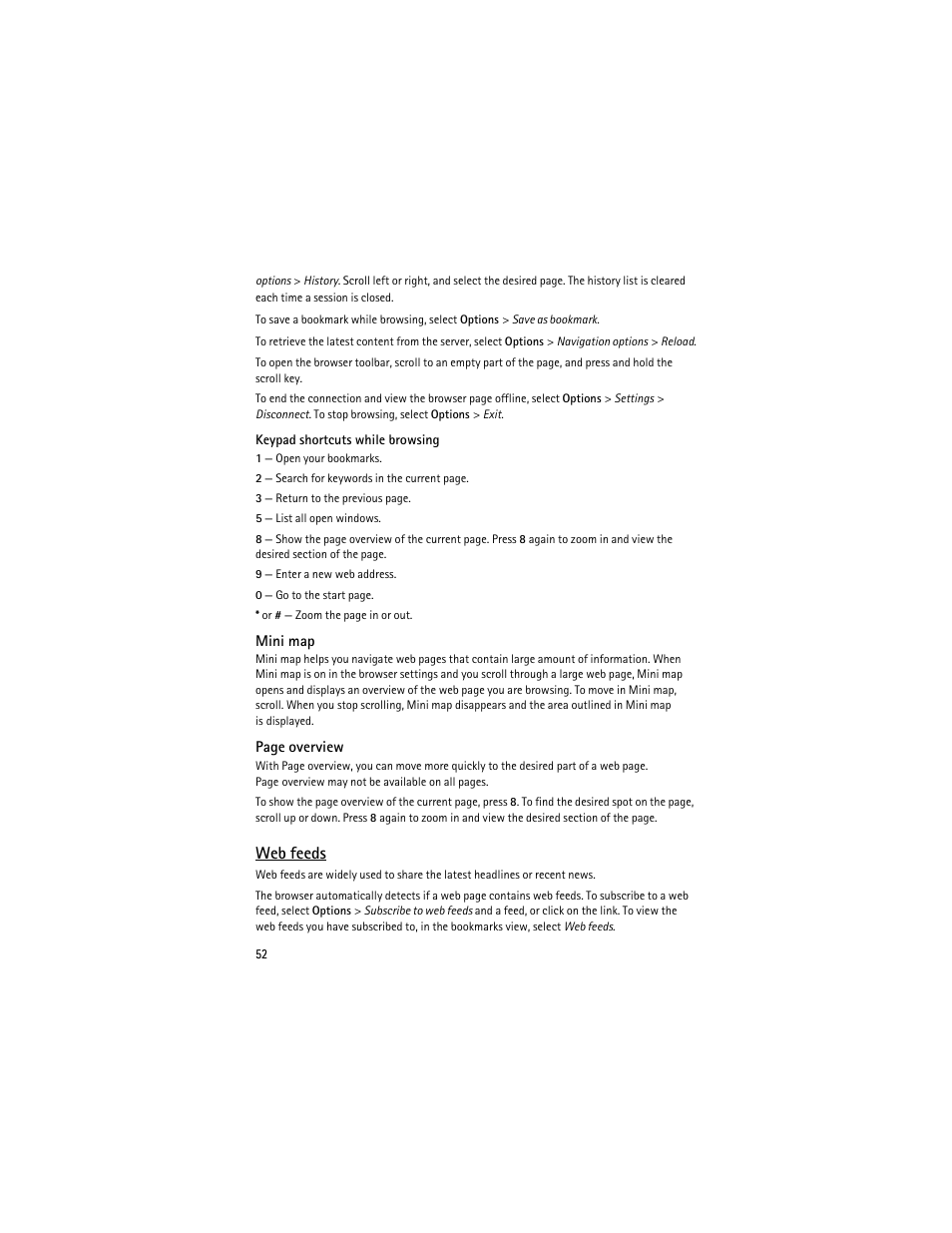 Web feeds | Nokia 6210 Navigator User Manual | Page 53 / 162