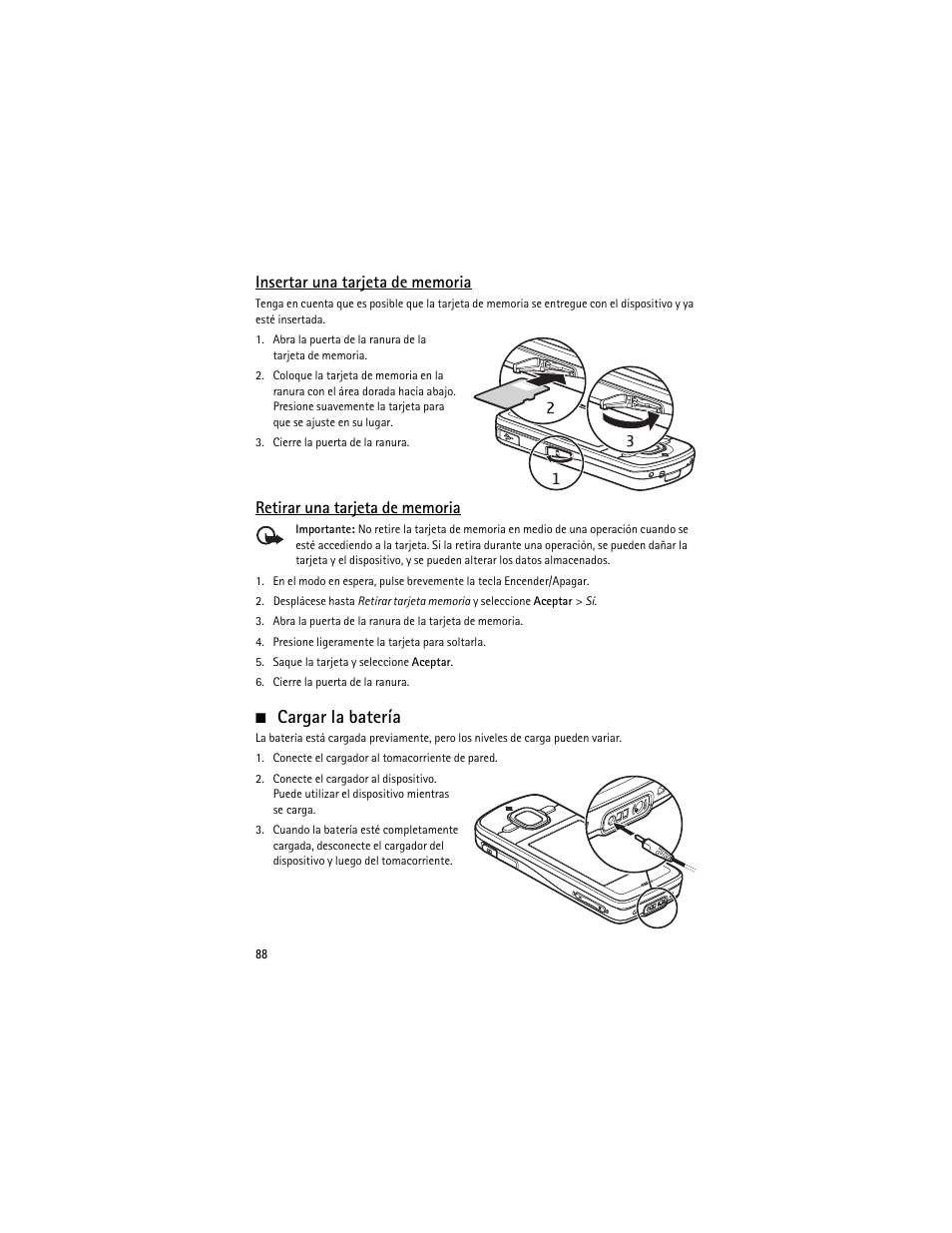 Cargar la batería | Nokia 6210 Navigator User Manual | Page 89 / 162