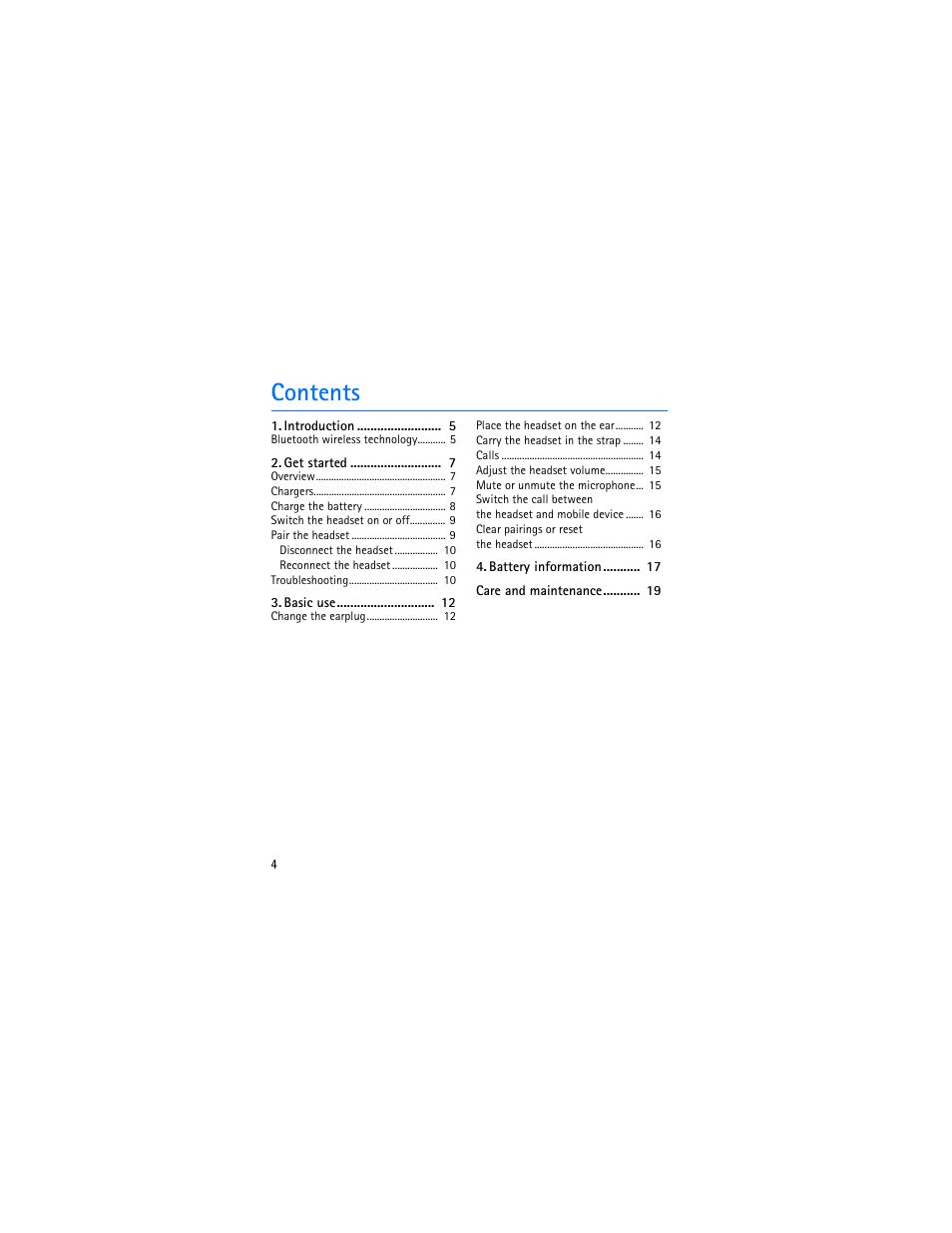 Nokia Bluetooth Headset BH-703 User Manual | Page 4 / 20