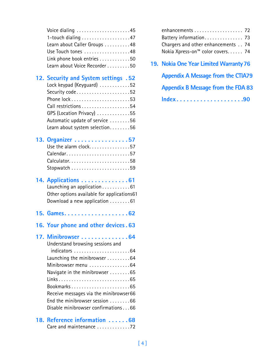 Nokia 3585i User Manual | Page 4 / 97