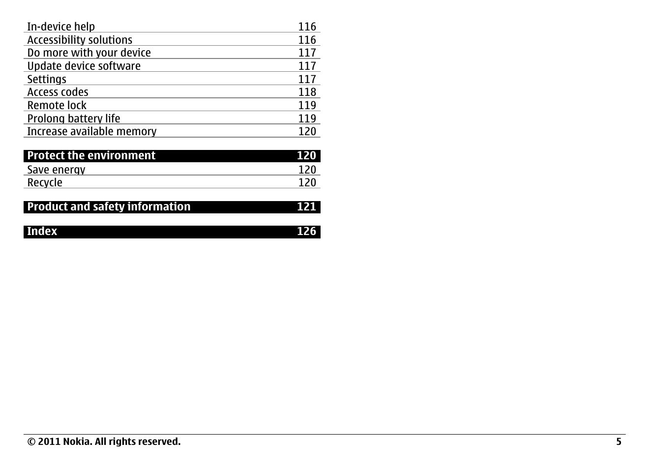 Nokia N97 User Manual | Page 5 / 130