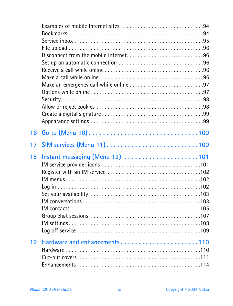 19 hardware and enhancements | Nokia 3200 User Manual | Page 10 / 153