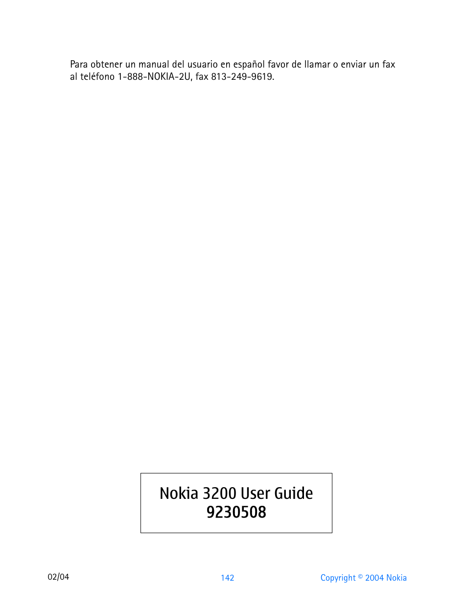 Nokia 3200 User Manual | Page 153 / 153