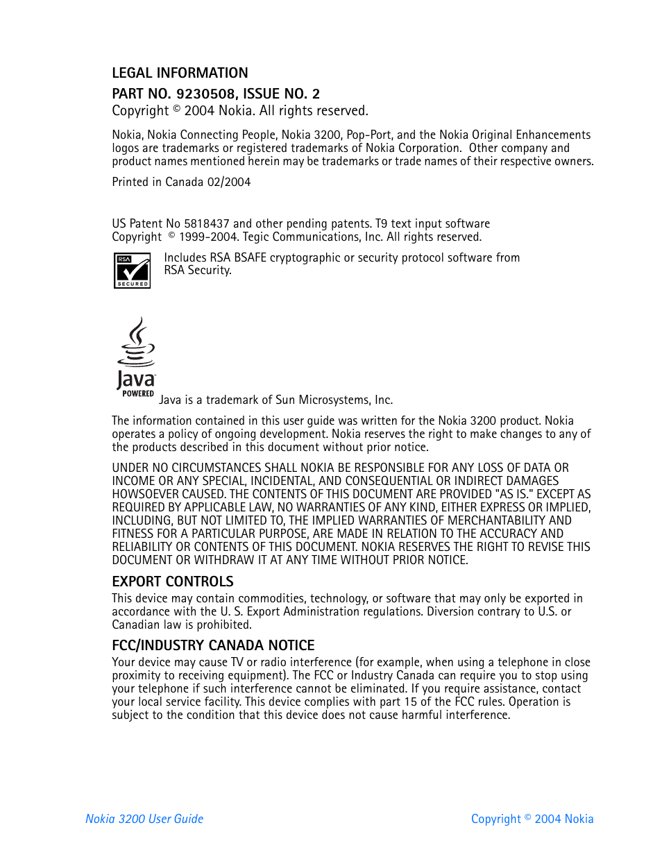 Nokia 3200 User Manual | Page 4 / 153