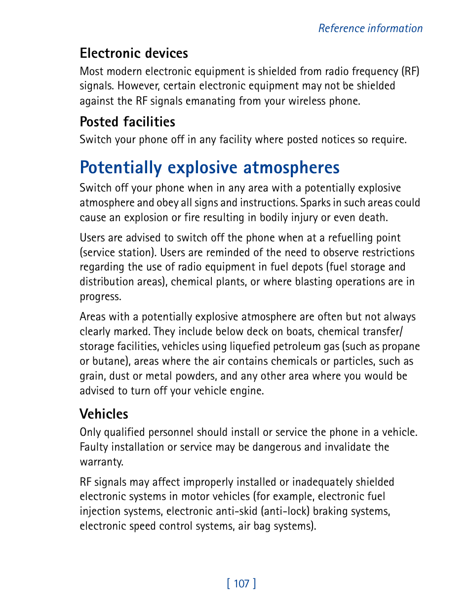 Potentially explosive atmospheres | Nokia 7190 User Manual | Page 115 / 144