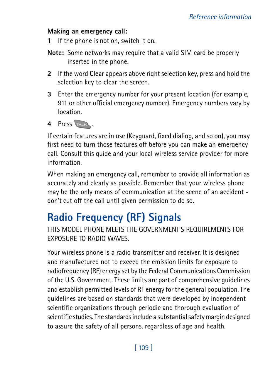 Radio frequency (rf) signals | Nokia 7190 User Manual | Page 117 / 144