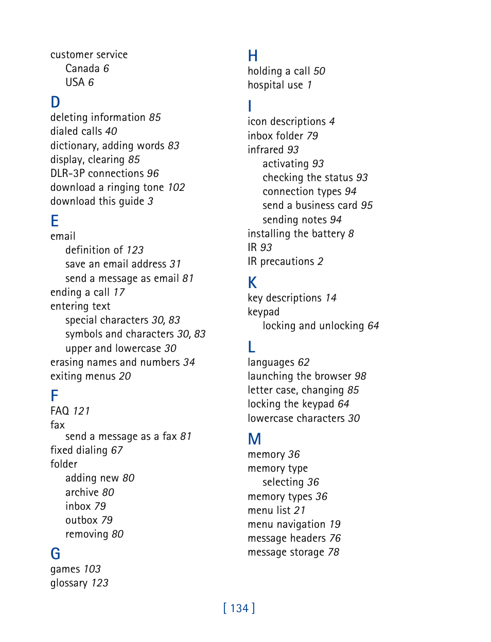 Nokia 7190 User Manual | Page 142 / 144