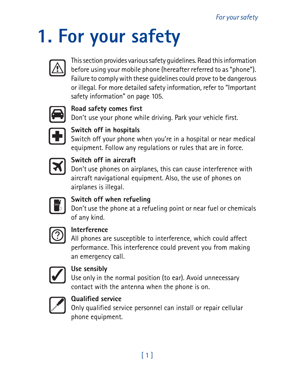 For your safety | Nokia 7190 User Manual | Page 9 / 144