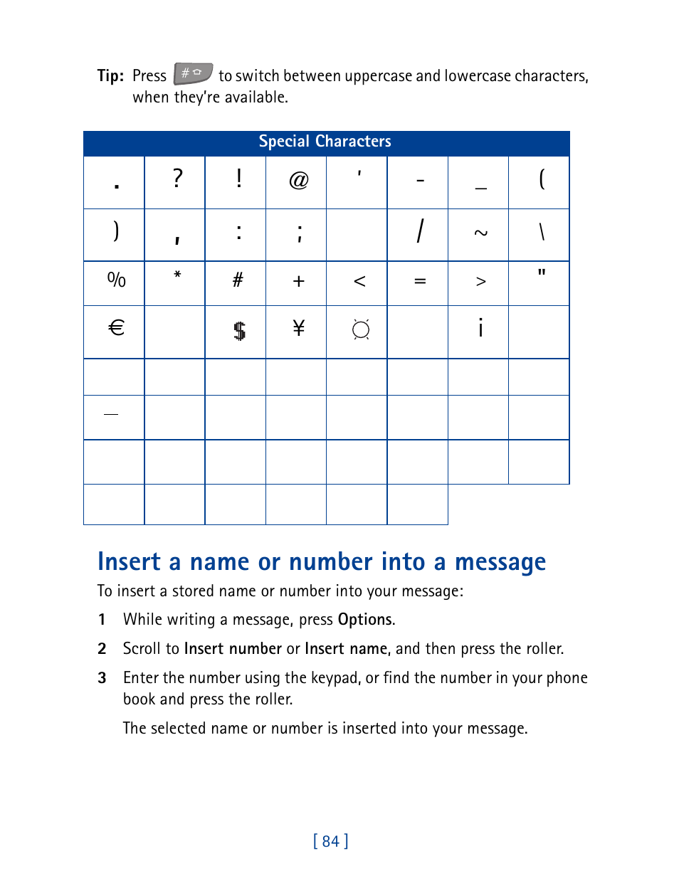 Insert a name or number into a message, Мн о п | Nokia 7190 User Manual | Page 92 / 144