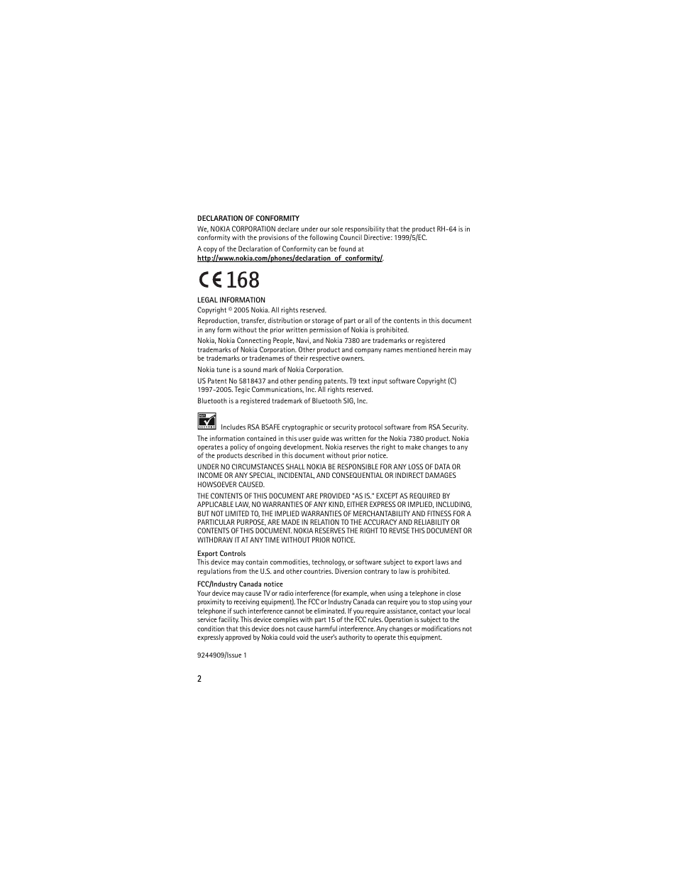 Nokia 7380 User Manual | Page 3 / 137