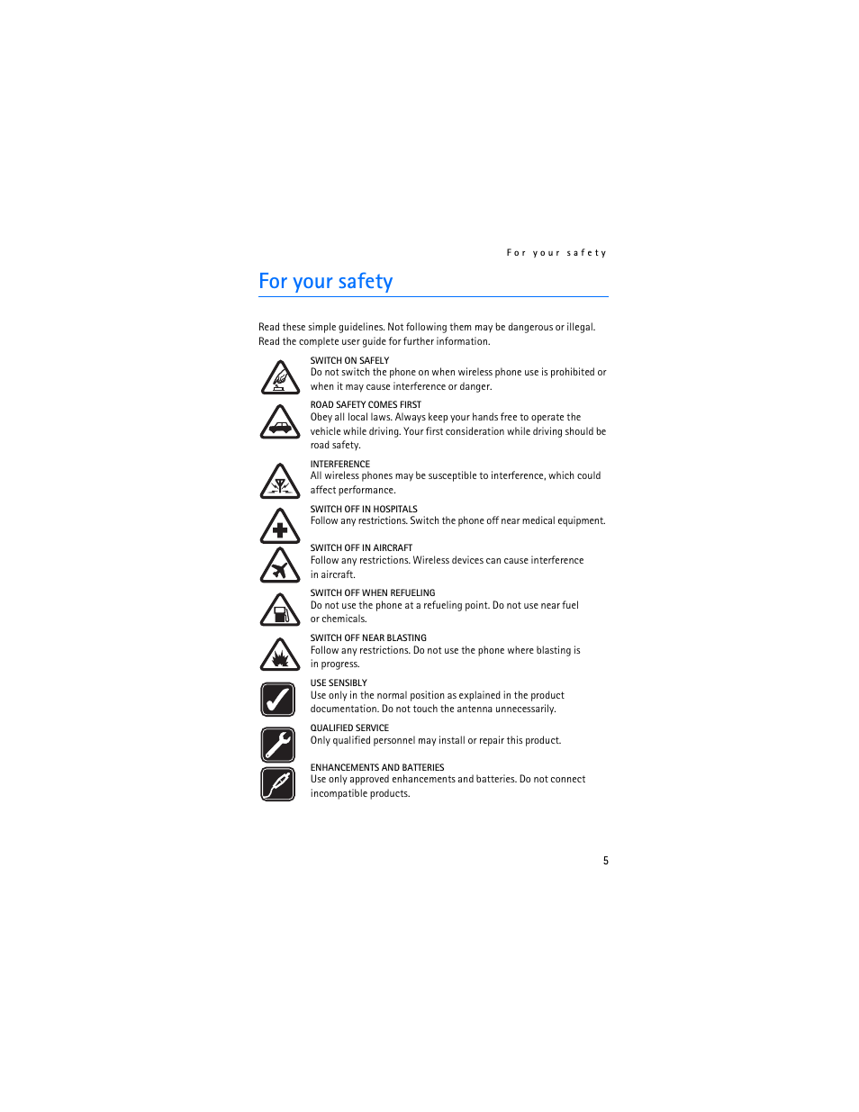 For your safety | Nokia 7380 User Manual | Page 6 / 137