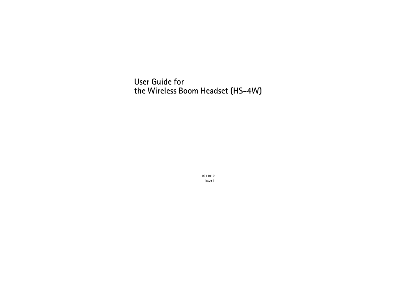 Nokia Wireless Boom Headset HS-4W User Manual | 23 pages