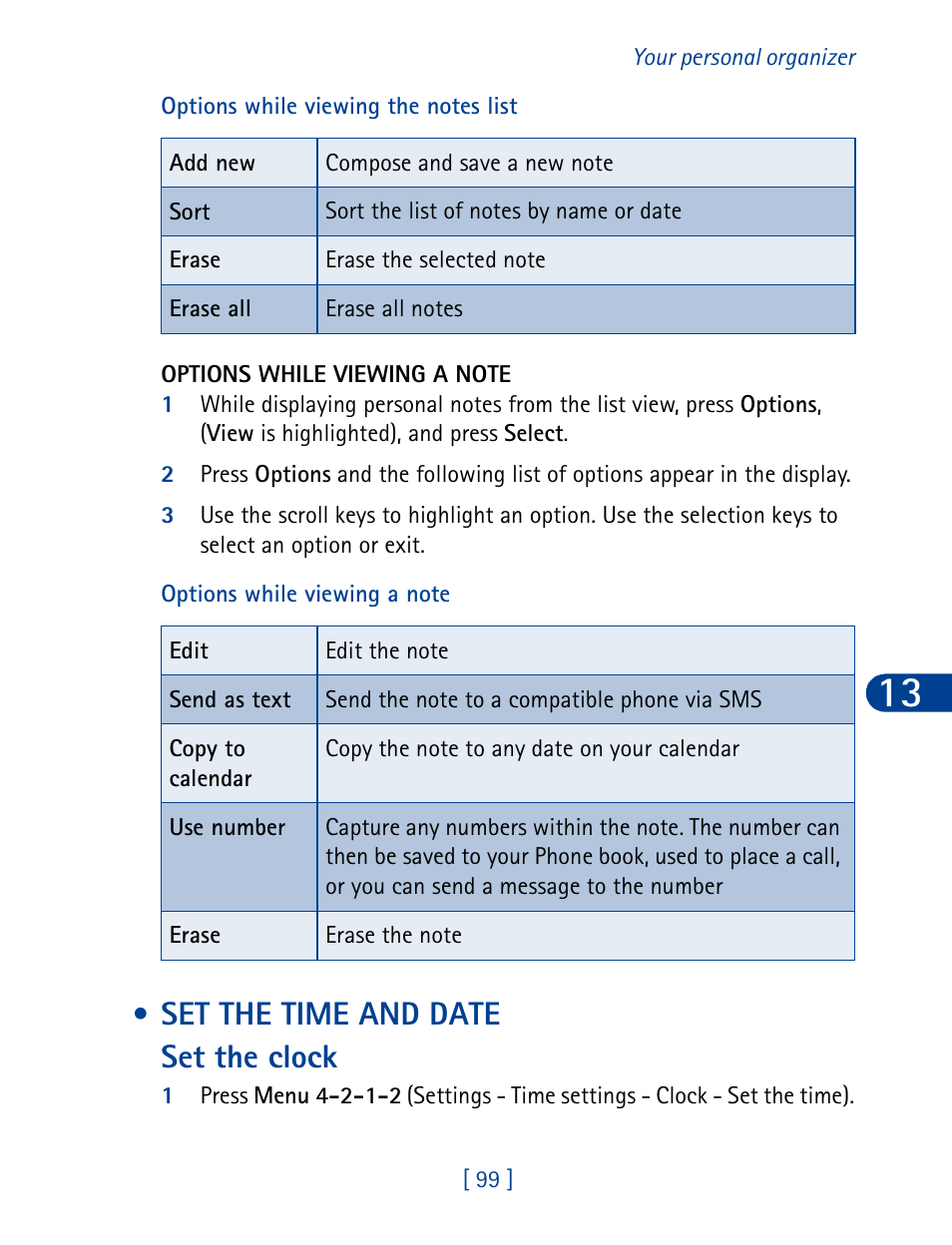 Set the time and date, Set the time and date set the clock | Nokia 6340 User Manual | Page 108 / 161