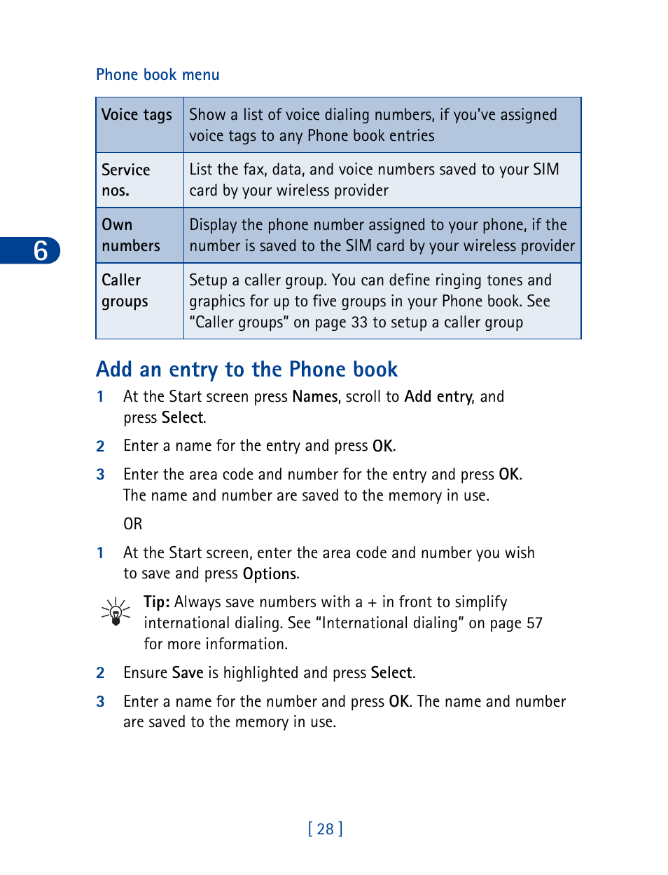 Add an entry to the phone book | Nokia 6340 User Manual | Page 37 / 161