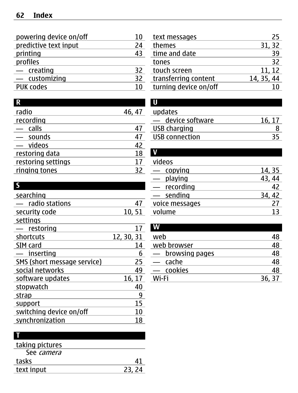 Nokia C3-01 User Manual | Page 62 / 62