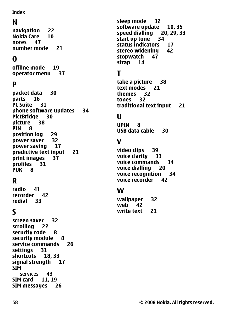 Nokia 3600 Slide User Manual | Page 58 / 58