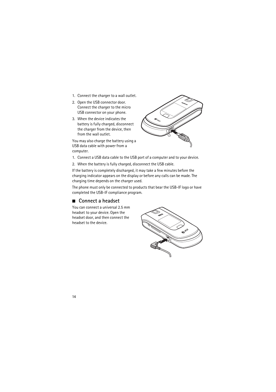 Connect a headset | Nokia 6350 User Manual | Page 14 / 64