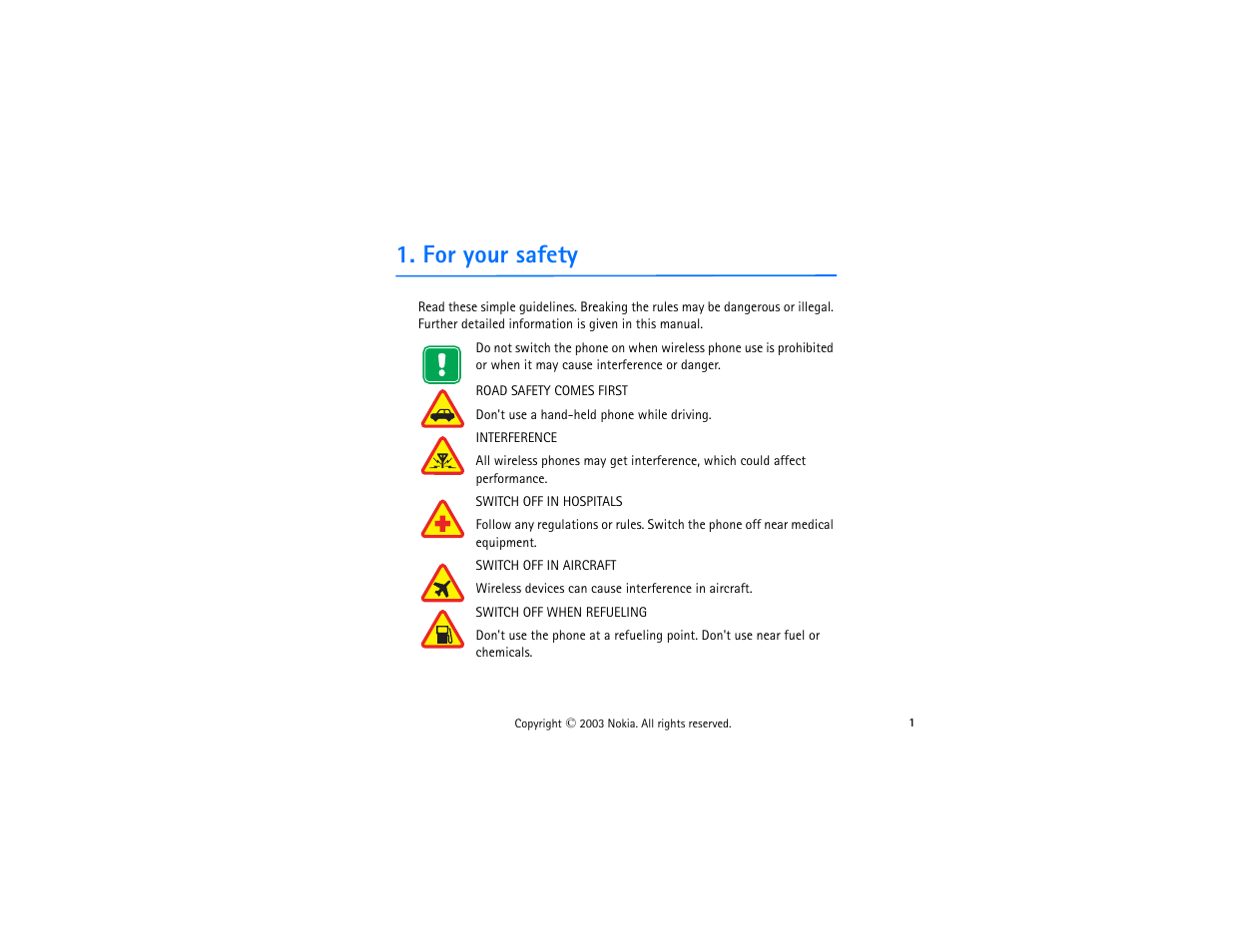 For your safety | Nokia 3300 User Manual | Page 16 / 252