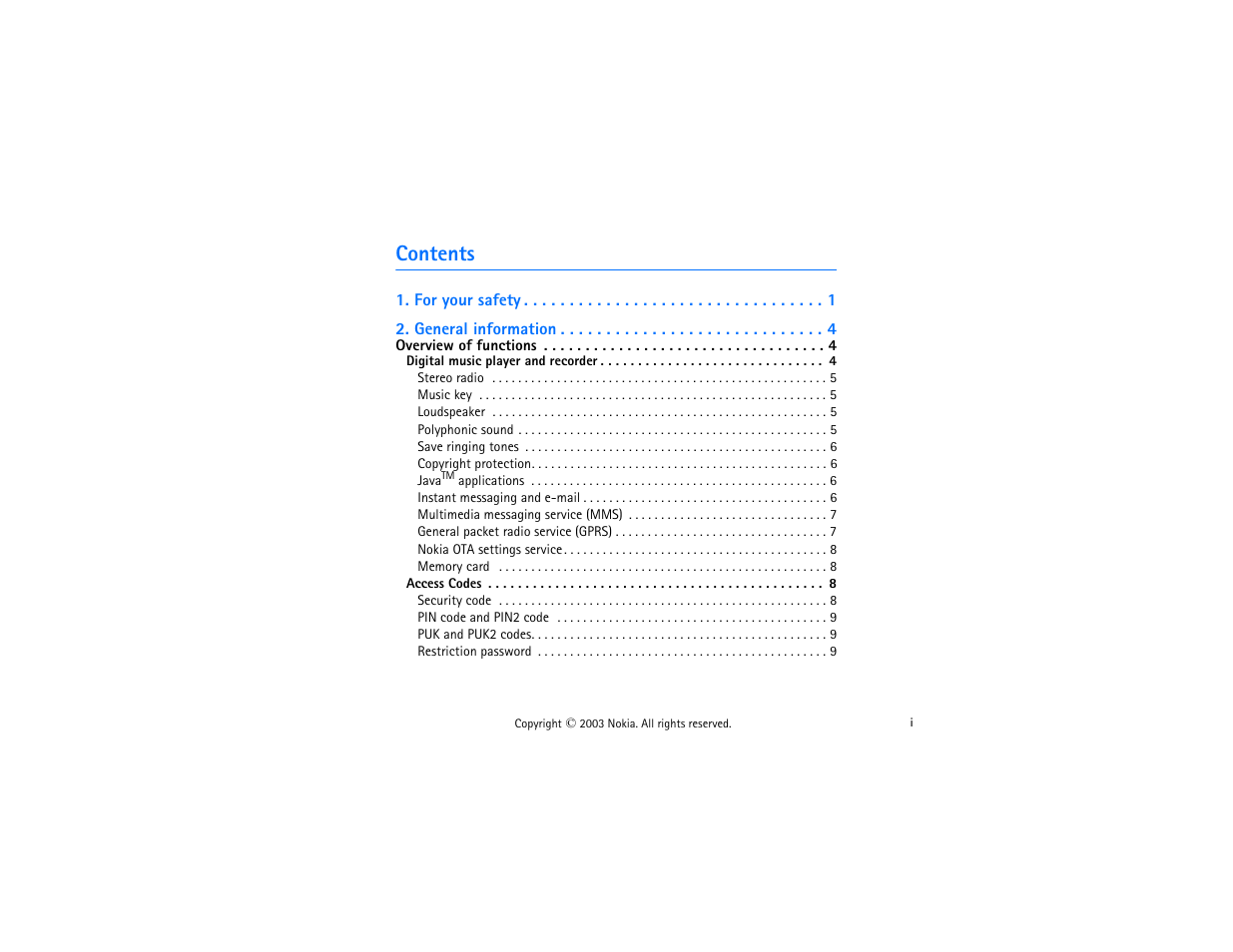 Nokia 3300 User Manual | Page 4 / 252