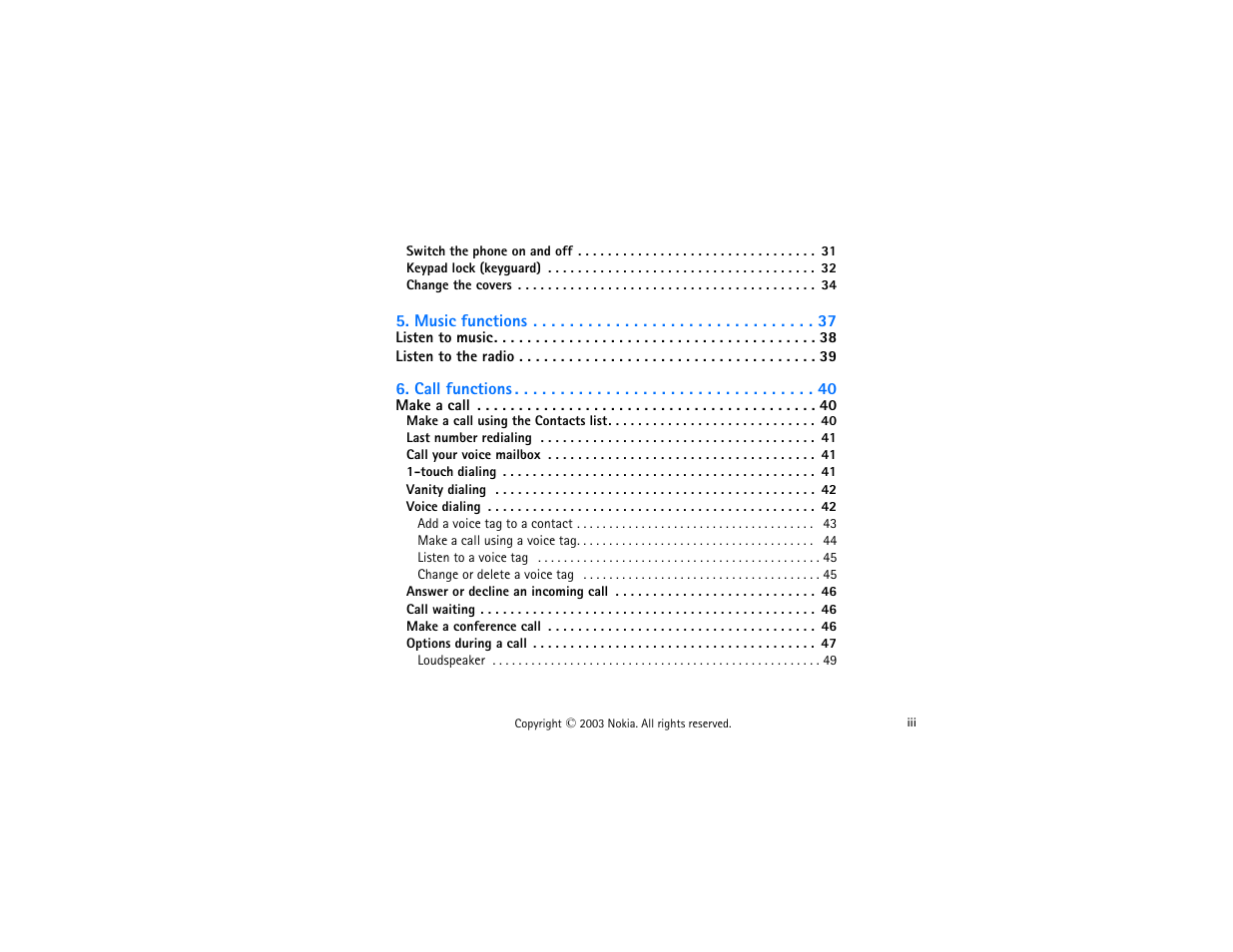Nokia 3300 User Manual | Page 6 / 252