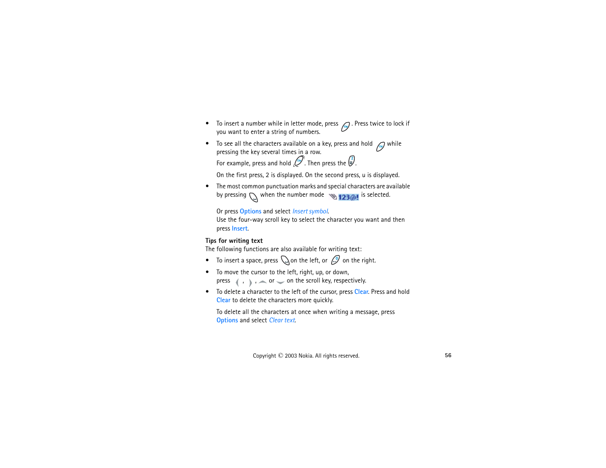 Tips for writing text | Nokia 3300 User Manual | Page 71 / 252