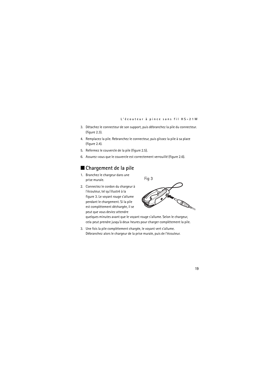 Chargement de la pile | Nokia Wireless Clip-on Headset HS-21W User Manual | Page 111 / 124