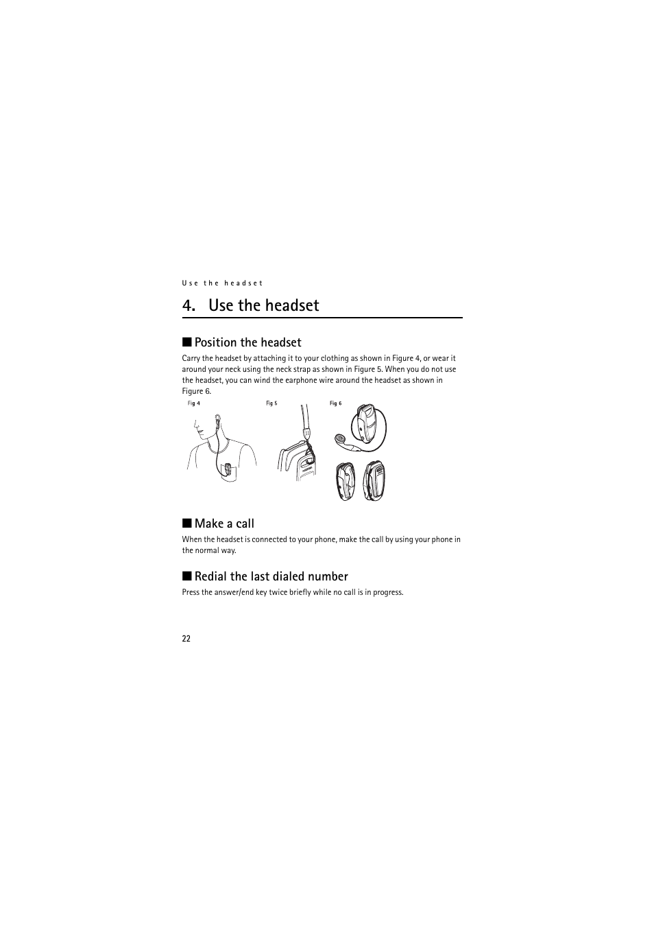 Use the headset | Nokia Wireless Clip-on Headset HS-21W User Manual | Page 22 / 124