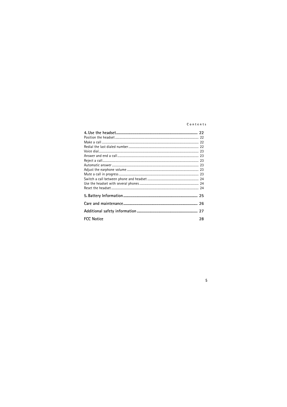 Nokia Wireless Clip-on Headset HS-21W User Manual | Page 5 / 124