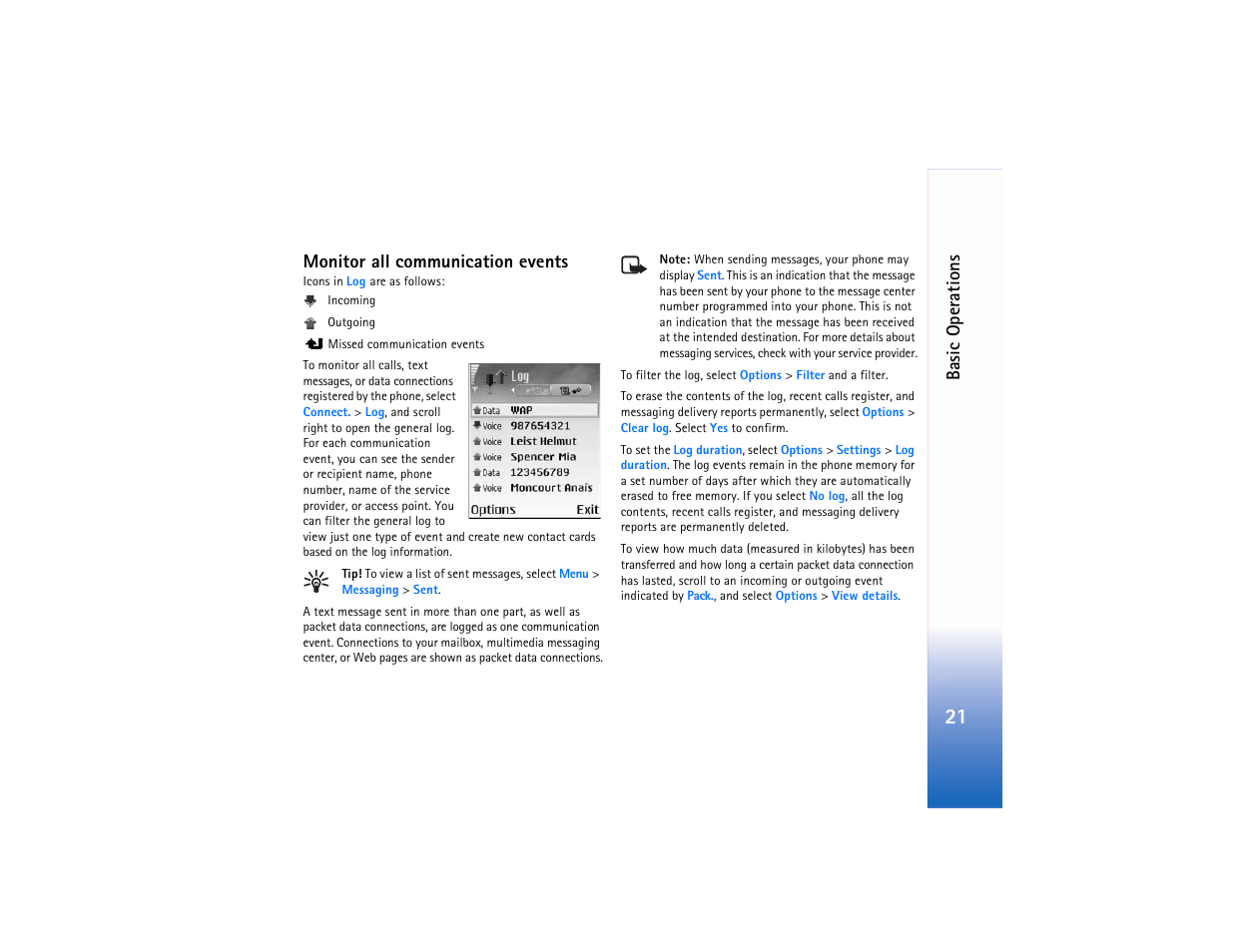 Monitor all communication events, Basic ope rations | Nokia 6682 User Manual | Page 30 / 129