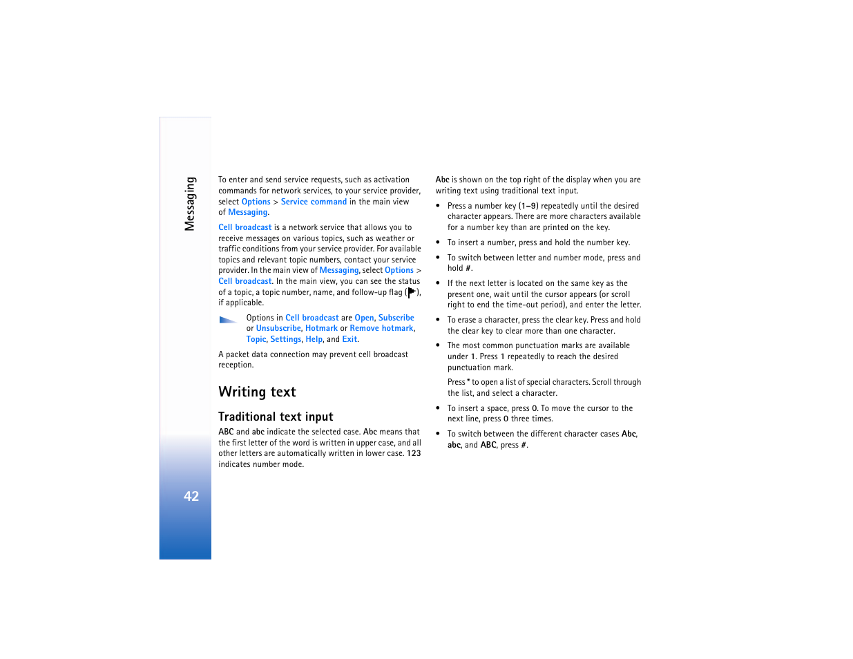 Writing text, Traditional text input, Messaging | Nokia 6682 User Manual | Page 51 / 129