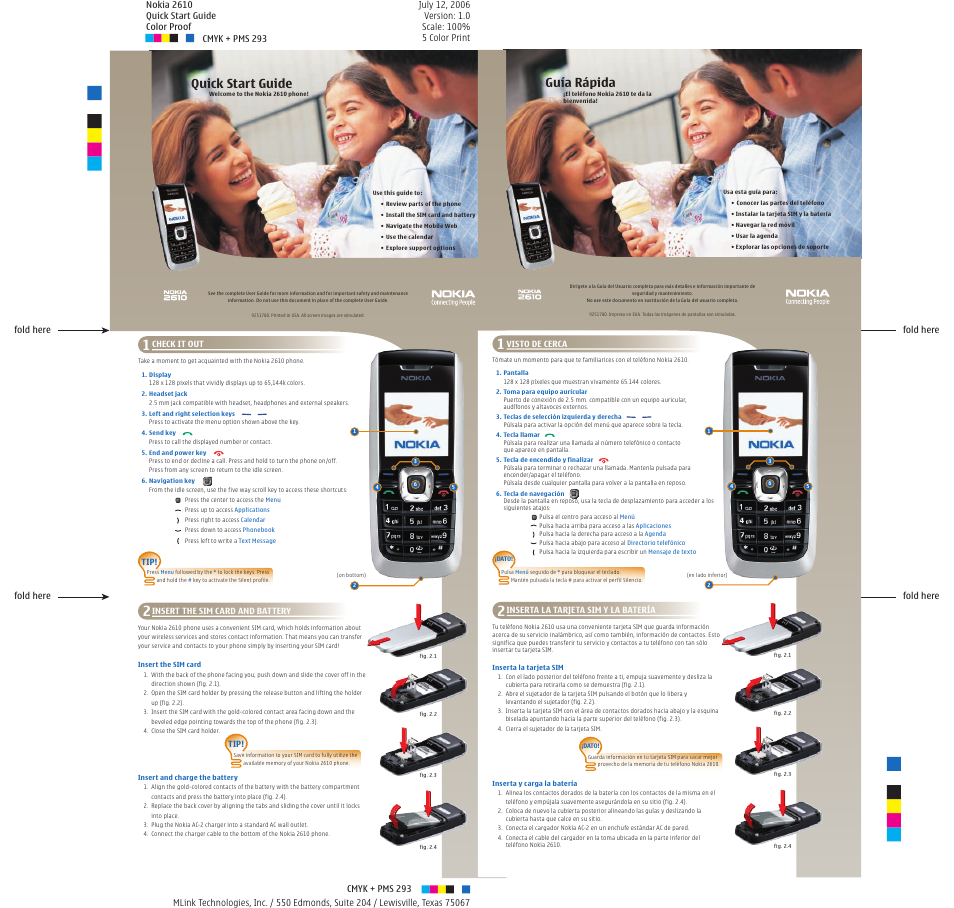 Nokia 2610 User Manual | 2 pages