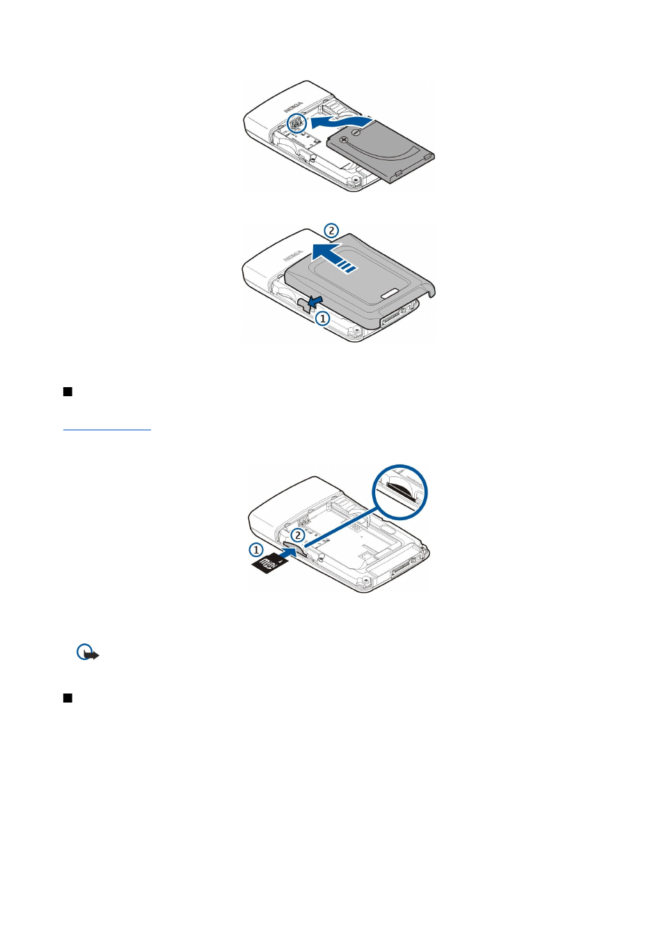 Insert and remove a memory card, Charge the battery | Nokia E61 User Manual | Page 41 / 132