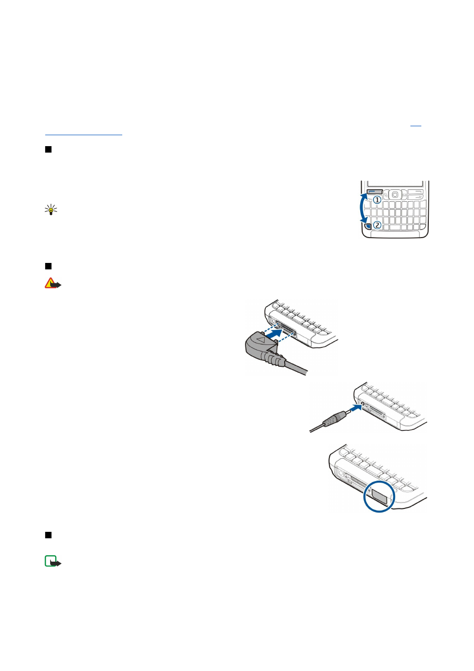 Keypad lock (keyguard), Connectors, Antennas | Nokia E61 User Manual | Page 44 / 132