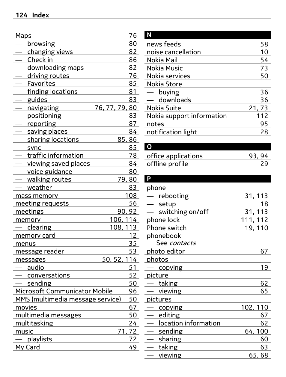 Nokia E6-00 User Manual | Page 124 / 126