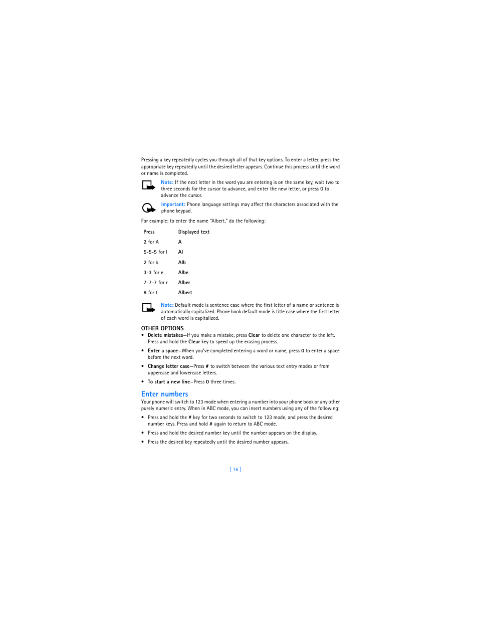 Enter numbers | Nokia 2285 User Manual | Page 23 / 105